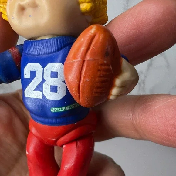 Cabbage Patch Kids PVC Figure Boy Yellow Hair Football #28 3.5" Vintage Toy - Picture 4 of 7